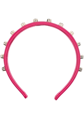 RED(V) crystal-embellished leather headband - Pink