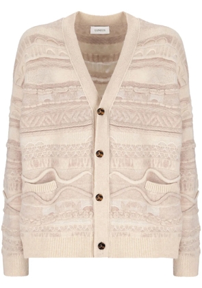 Laneus patterned intarsia-knit cardigan - Neutrals