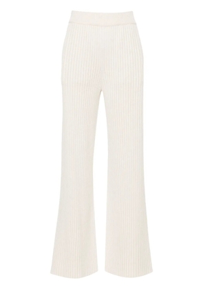 Eleventy chunky-ribbed trousers - Neutrals