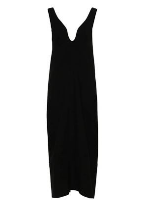 Jil Sander U-neck wool maxi dress - Black