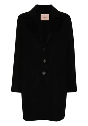 TWINSET logo-patch coat - Black