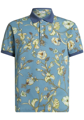 ETRO floral polo shirt - Blue