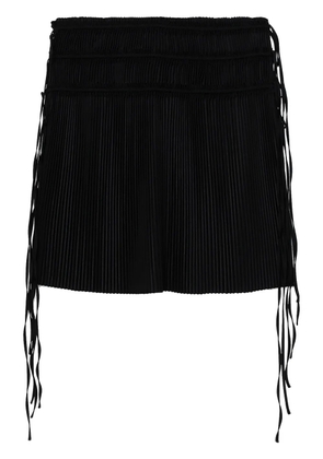 Helmut Lang strap-detail pleated midi skirt - Black