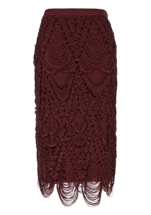 Ferragamo fringed midi skirt - Red