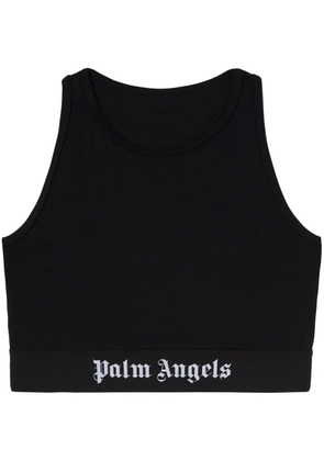 Palm Angels logo-underband crew-neck bra - Black