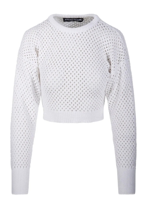 ANDREĀDAMO crochet-knit sweater - White