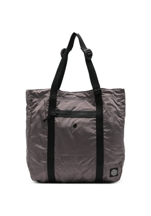 Stone Island logo-patch tote bag - Grey