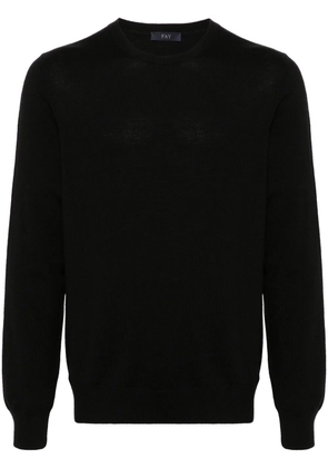 Fay round-neck virgin wool sweater - Black