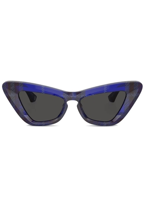Burberry Eyewear check cat-eye sunglasses - Blue