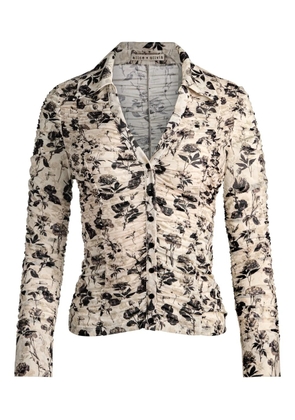 alice + olivia Portia floral button-down shirt - Neutrals