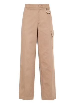 Paura Jonis straight-leg cotton trousers - Neutrals