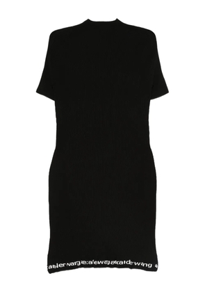 Alexander Wang ribbed logo-detail mini dress - Black