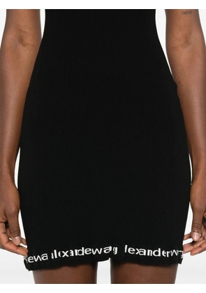 Alexander Wang ribbed logo-detail mini dress - Black