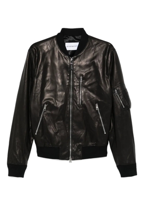 Givenchy leather zip-up bomber jacket - Black