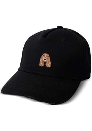 PELO FOUNDATION cocker-patch cotton cap - Black