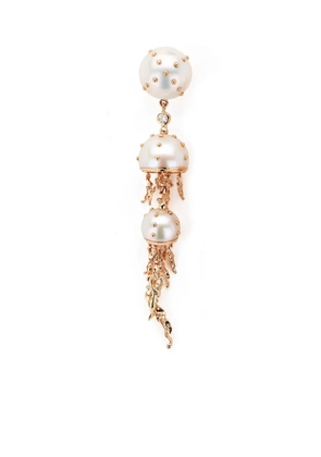 Bibi van der Velden 18kt white and rose gold Jellyfish pearl and diamond earring - Pink