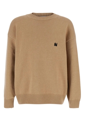 MSGM logo-embroidered crew-neck sweater - Neutrals