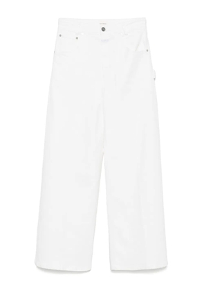 Closed button-fastening jeans - White