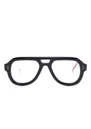Thom Browne Eyewear navigator-frame glasses - Black