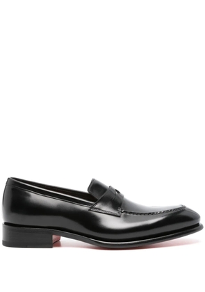Santoni leather penny loafers - Black