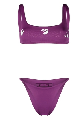 Off-White Swimming Man bikini set - Purple
