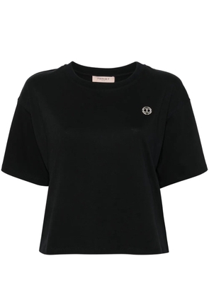 TWINSET logo-plaque T-shirt - Black