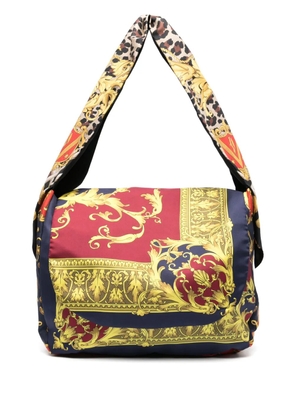 Junya Watanabe MAN mix-print shoulder bag - Blue