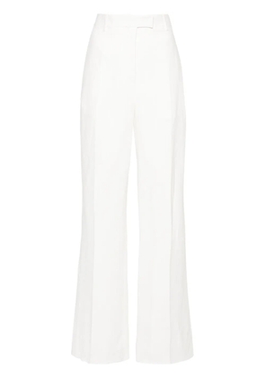 Ferragamo chambray straight trousers - White