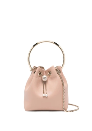 Jimmy Choo Bon Bon pearl-embellished bucket bag - Pink