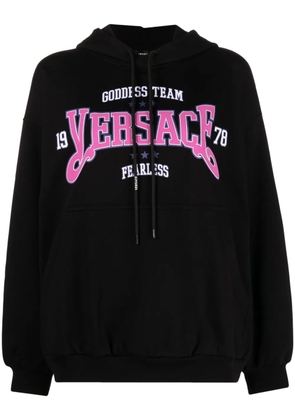 Versace logo-print cotton hoodie - Black