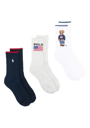 Polo Ralph Lauren intarsia-logo socks (pack of three) - White