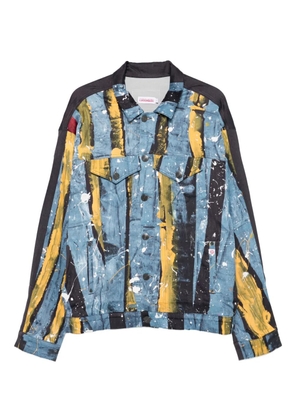 Charles Jeffrey Loverboy painted-stripe denim jacket - Blue