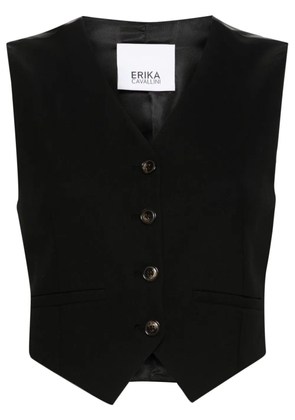 Erika Cavallini single-breasted cropped waistcoat - Black