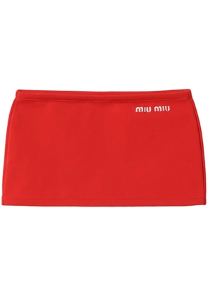 Miu Miu embroidered-logo mini skirt