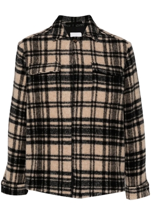 Eleventy checkered shirt jacket - Black