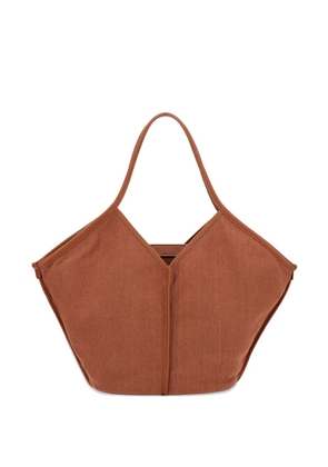 Hereu leather-trim tote bag - Brown