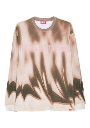 Diesel abstract-print long-sleeve T-shirt - Neutrals