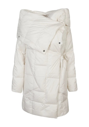 Add quilted wrap coat - Neutrals