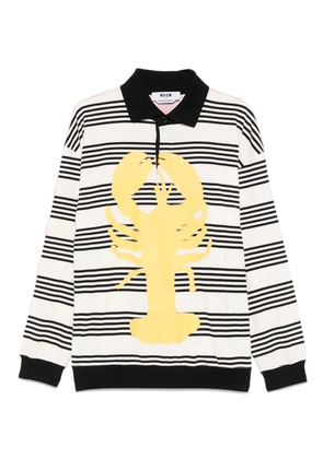 MSGM striped jersey polo shirt - Black