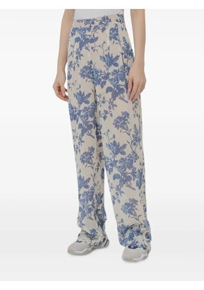 Semicouture floral-print trousers - Blue
