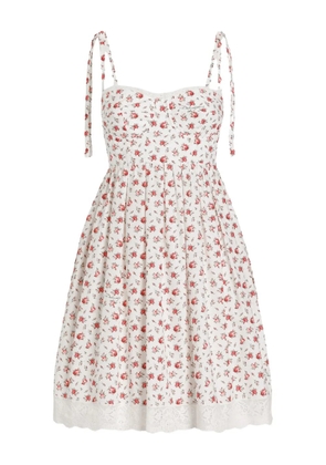 Dolce & Gabbana floral lace dress - White