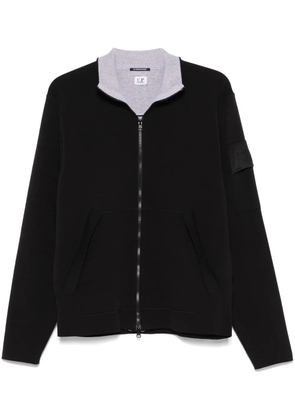 C.P. Company logo-patch zip-up sweatshirt - Black