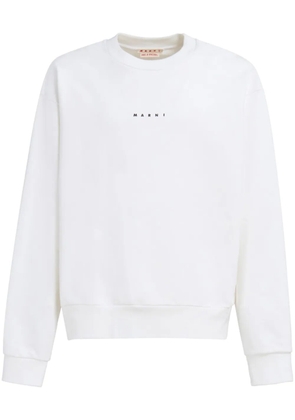 Marni logo-print cotton sweatshirt - White