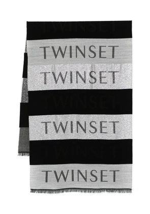 TWINSET logo-jacquard scarf - Black