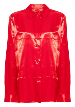 Jil Sander diagonal shirt - Red