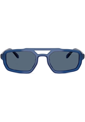 Emporio Armani polished rectangle sunglasses - Blue