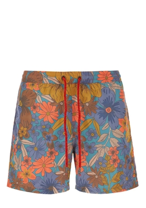 4FF floral-print swim shorts - Blue