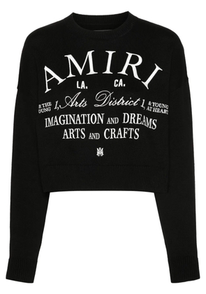 AMIRI logo-embroidered cotton jumper - Black