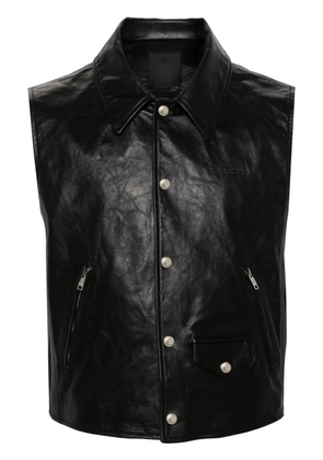 Givenchy press-stud leather gilet - Black