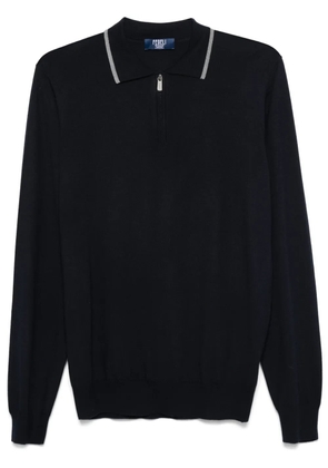 Fedeli fine-knit polo shirt - Blue